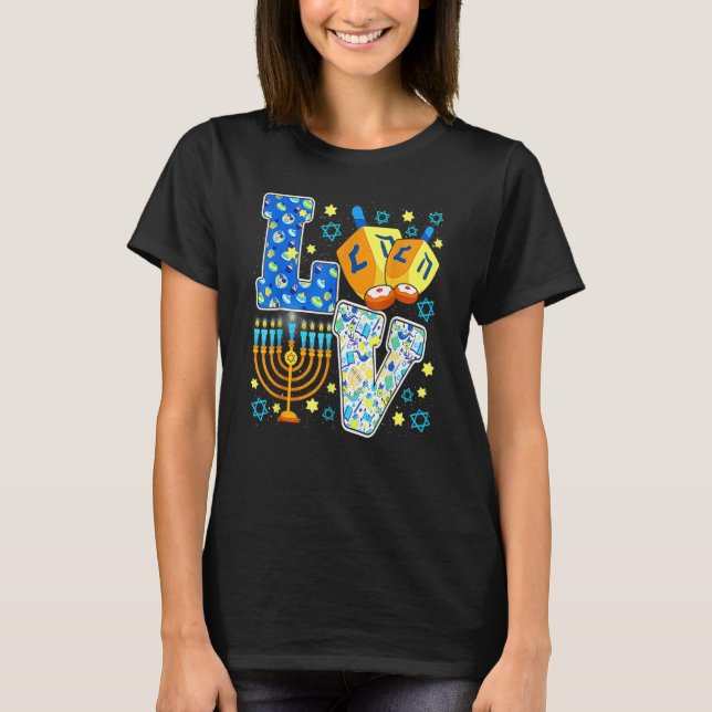 Camiseta Bonito amor Chanukah Hanukkah Decorações Sonham-me (Frente)