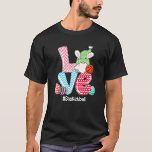 Camiseta Bonito AMOR Coelhinho Gnomo Ovos de Basquete Caçan