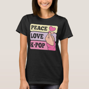 Camiseta Bonito Amor pela Paz K Pop Música Coreana Pink K