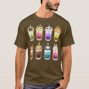 Camiseta Bonito Animal Boba Cute Kawaii Bubble Tea