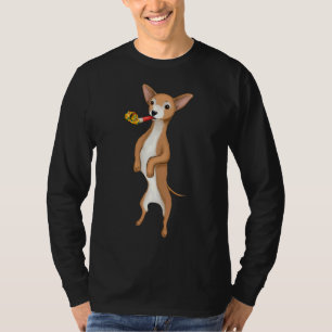 Camiseta Bonito aniversário Chihuahua com soprador de festa