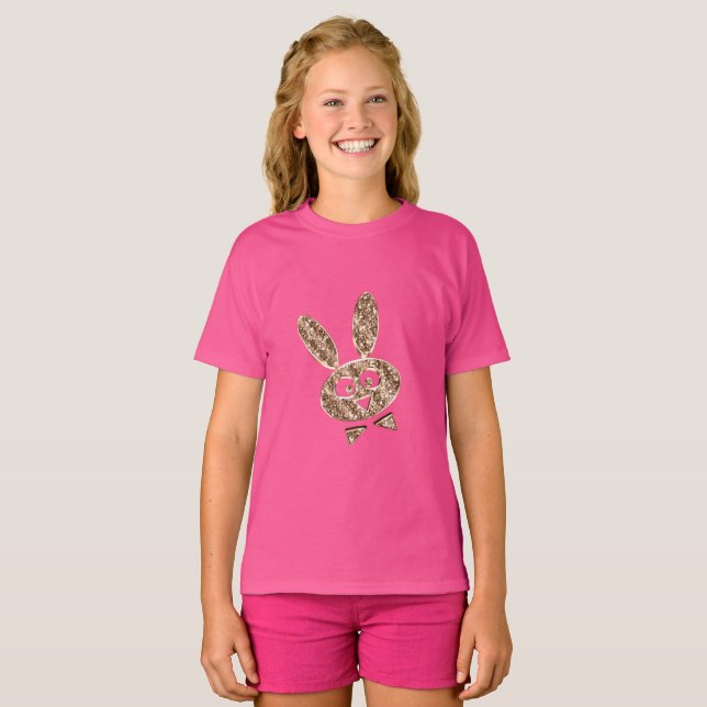 Camiseta Bonito aspecto Dourado da Páscoa (Frente Completa)