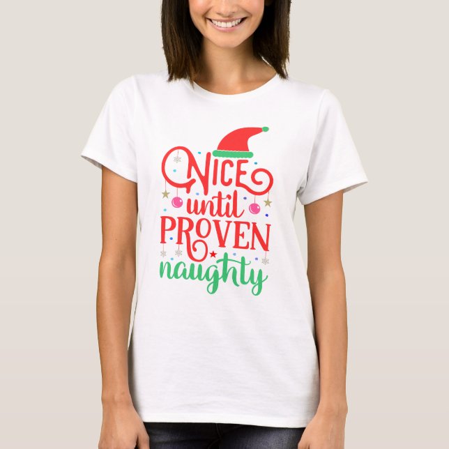 Camiseta Bonito até o Natal Malvado Comprovado (Frente)