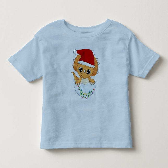 Camiseta Bonito Bebê Dino Natal (Frente)