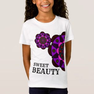 Camiseta Bonito Bela Doce Mandala Girl Flower Rosa