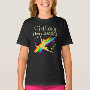 CAMISETA BONITO BELO BALLERINA TÊ DOURADO PERSONALIZADO