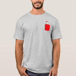 Camiseta Bonito boneco de neve no Natal de bolso vermelho
