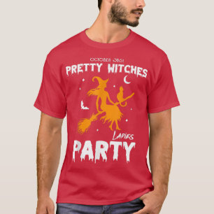 Camiseta Bonito bruxas senhoras festa 31 de outubro morcego