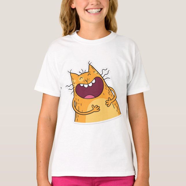 Camiseta Bonito,cara,camisetas,gatinho,engraçado,T-Shirt de (Frente)