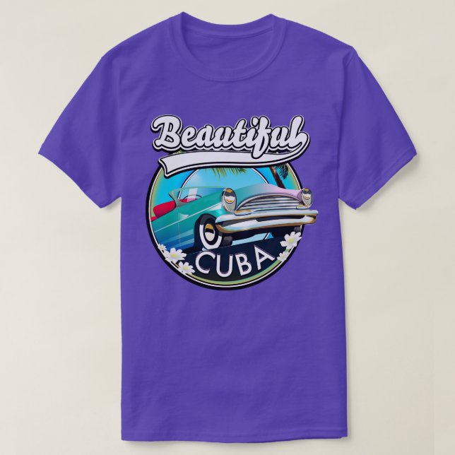 Camiseta Bonito carro clássico de Cuba (Frente do Design)