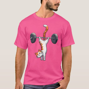 Camiseta Bonito Cat Barbell Balancing Handstand Workout Fit