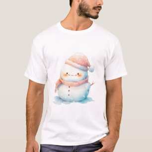 Camiseta Bonito Chubby Watercolor Snowman