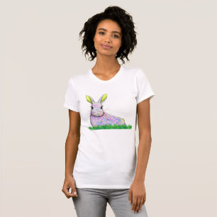 Camiseta bonito coelhinha com padrão divertido bri