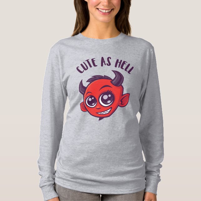 Camiseta Bonito como Inferno Diabo com Texto Escuro (Frente)