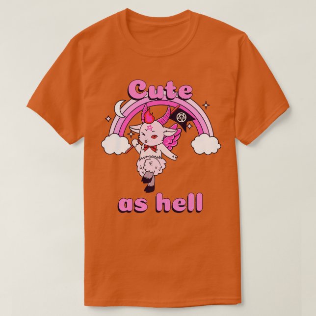 Camiseta Bonito Como Inferno Kawaii Baphomet Gótico Emo Pun (Frente do Design)