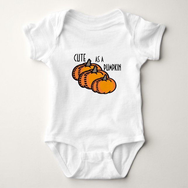 Camiseta BONITO COMO um onzie do bebê da ABÓBORA! O Dia das (Frente)