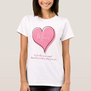 Camiseta Bonito coração rosa para a mãe