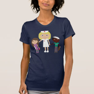 Camiseta bonito da enfermeira dos desenhos