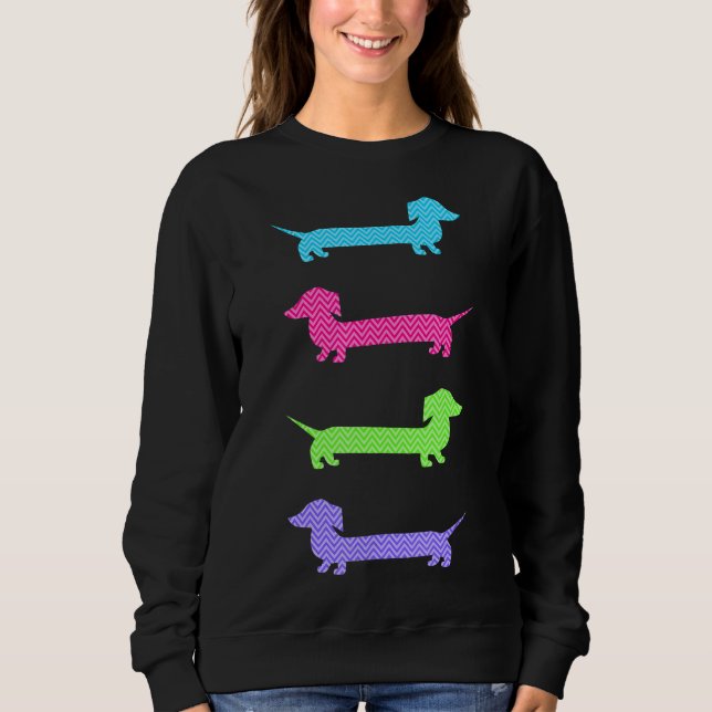Camiseta Bonito Dachshances Coloridos (Frente)