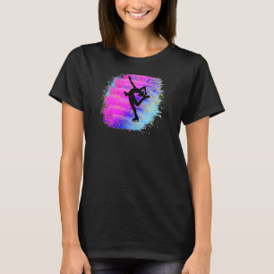 Camiseta Bonito Dançarino de Ice Figura Skate Skater Colo