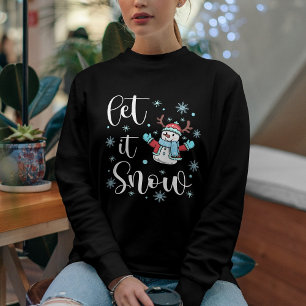 Camiseta Bonito “Deixe Nevar” Boneco de Neve de Natal