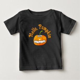 Camiseta Bonito Desenho Animado Sorriso Olá Abóbora Outono