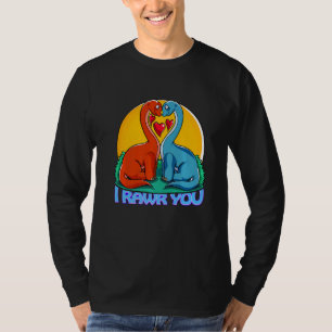 Camiseta Bonito Dino I Rawy Você Brachiosaurus Adora Coraçã