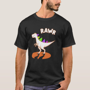 Camiseta Bonito Dino Rawr Dinossaur Roaring Engraçado Kid D