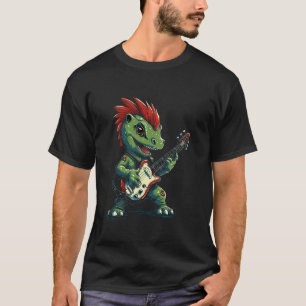 Camiseta Bonito Dinossauro Banda De Violão Engraçado T Rex 
