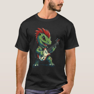 Camiseta Bonito Dinossauro Banda De Violão Engraçado T Rex 
