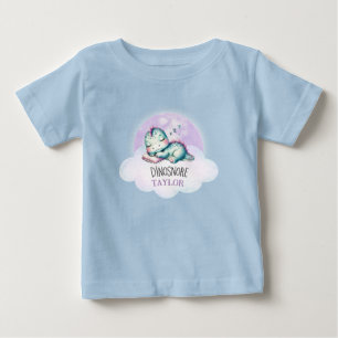 Camiseta Bonito Dinossauro Personalizado Nome Crianças Pija