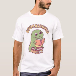 Camiseta Bonito Dinossauro T-rex Lendo Um Livro Diversão Do