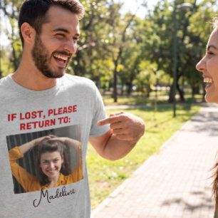 Camiseta Bonito Divertido Se Perdido Por Favor Devolva Ao C