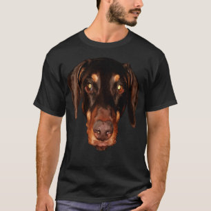 Camiseta Bonito Doberman Face Art Para Amantes De Pinscher