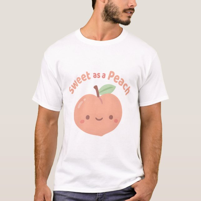 Camiseta Bonito Doce Como Um Complemento De Pêssego (Frente)