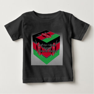 Camiseta Bonito e adorável cubo de bandeira queniano com sa