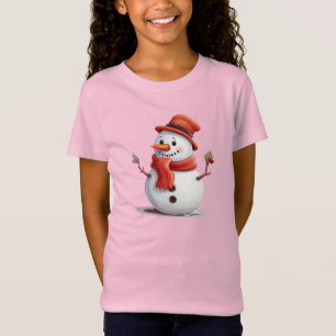 Camiseta Bonito e Adorável Snowman