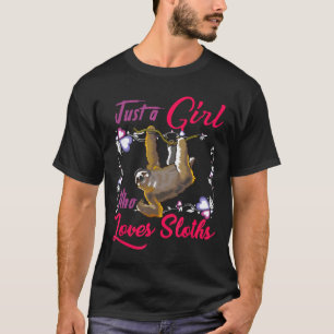 Camiseta Bonito E Engraçado Apenas Uma Garota Que Ama Pregu