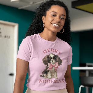 Camiseta Bonito e Festivo: Feliz, Woofmas, Cachorro das Mul