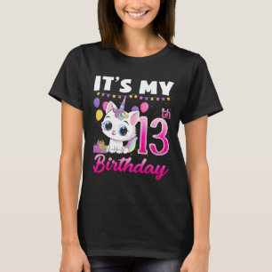 Camiseta Bonito É Meu Aniversário 13 de 13 Anos