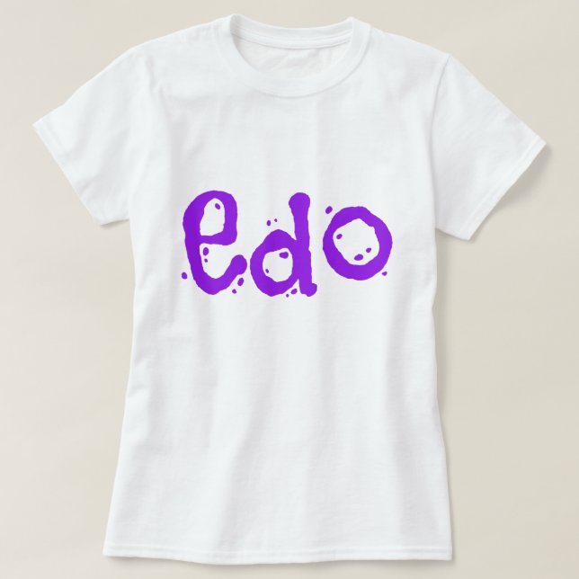 Camiseta Bonito Edo Purple e Branco (Frente do Design)
