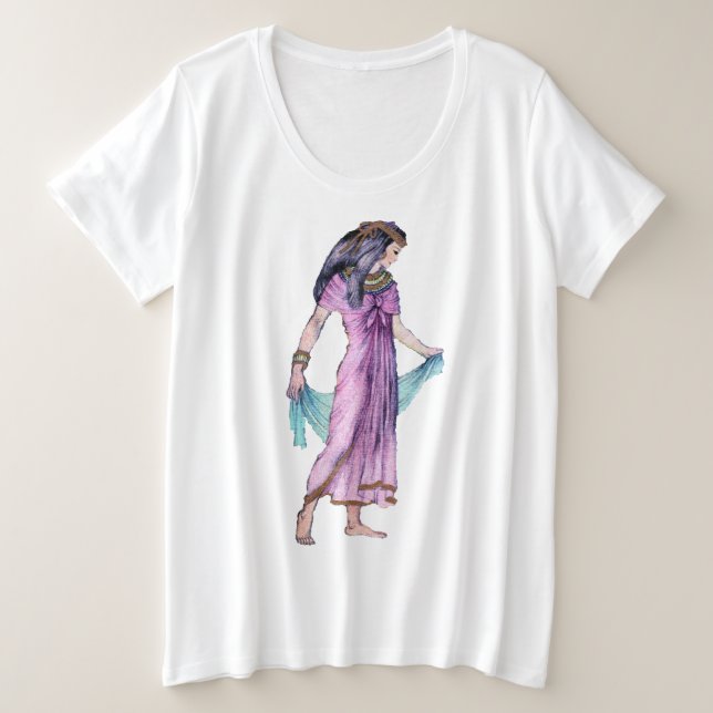 Camiseta Bonito egípcia senhora púrpura se vestir (Frente do Design)