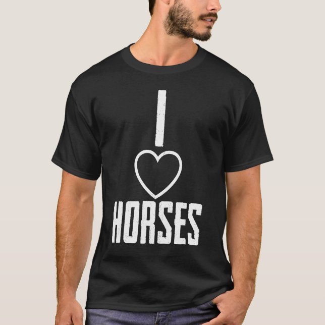 Camiseta Bonito eu amo cavalos para cavaleiro cavalo (Frente)