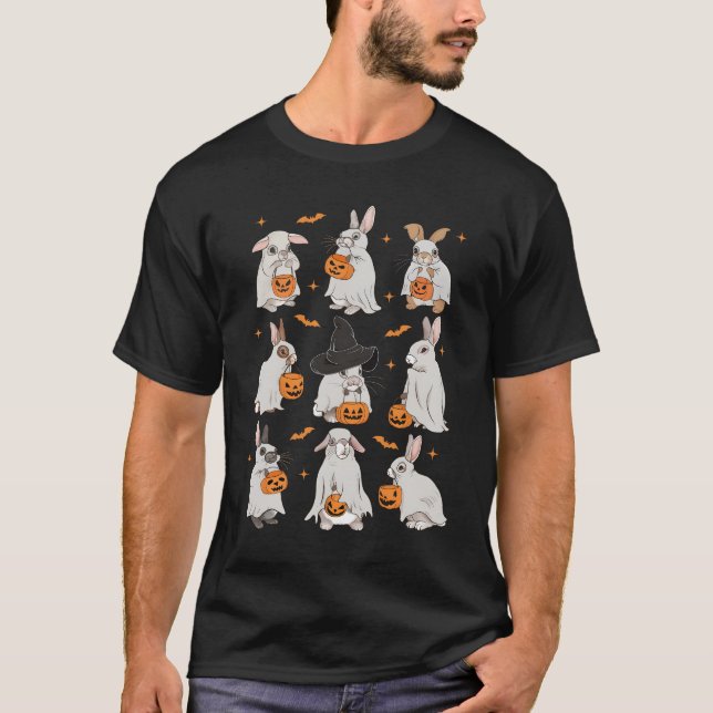 Camiseta Bonito Fall Bunny Ghost Coelho Coelho Fumado Spook (Frente)