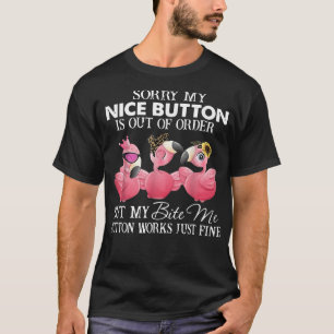 Camiseta Bonito Flamingo Desculpe, Mas Meu Botão De Morda M