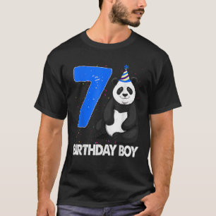 Camiseta Bonito garoto de aniversário 7 Pandas Engraçado Ca