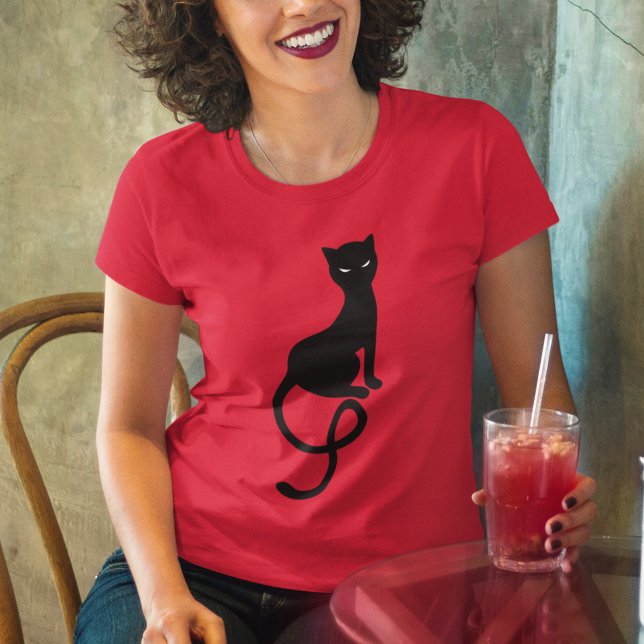 Camiseta Bonito Gato Negra Mau, (Criador carregado)