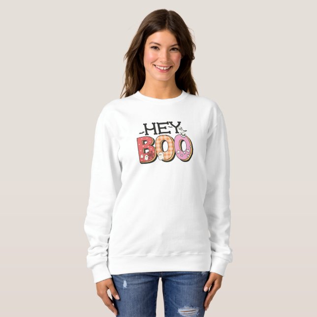 Camiseta Bonito Halloween Ei Boo (Frente Completa)