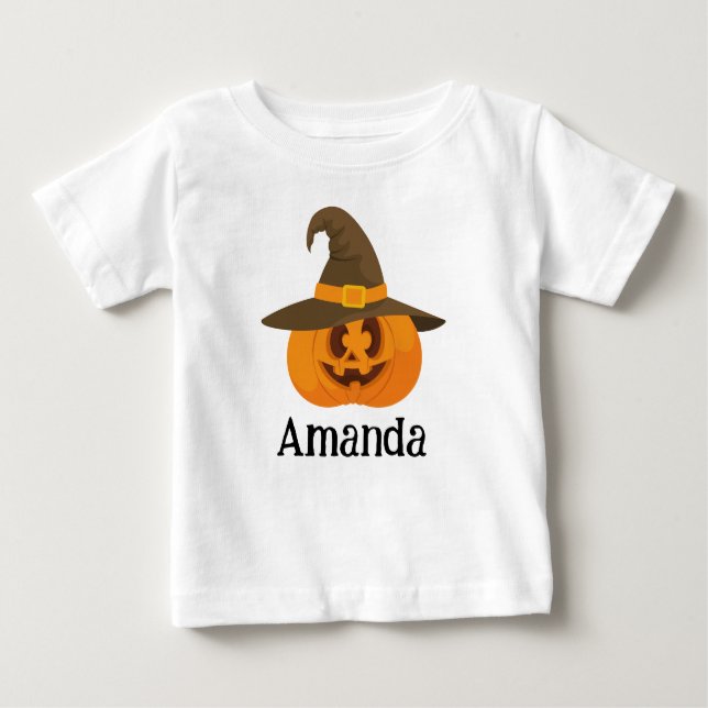 Camiseta Bonito Halloween Laranja Jack O Lanterna Cara De B (Frente)