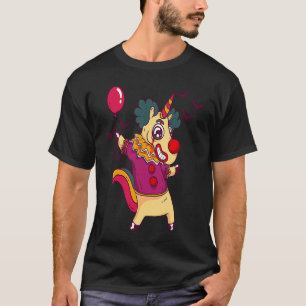 Camiseta Bonito Halloween Palhaço Unicórnio Pequeno Unicor